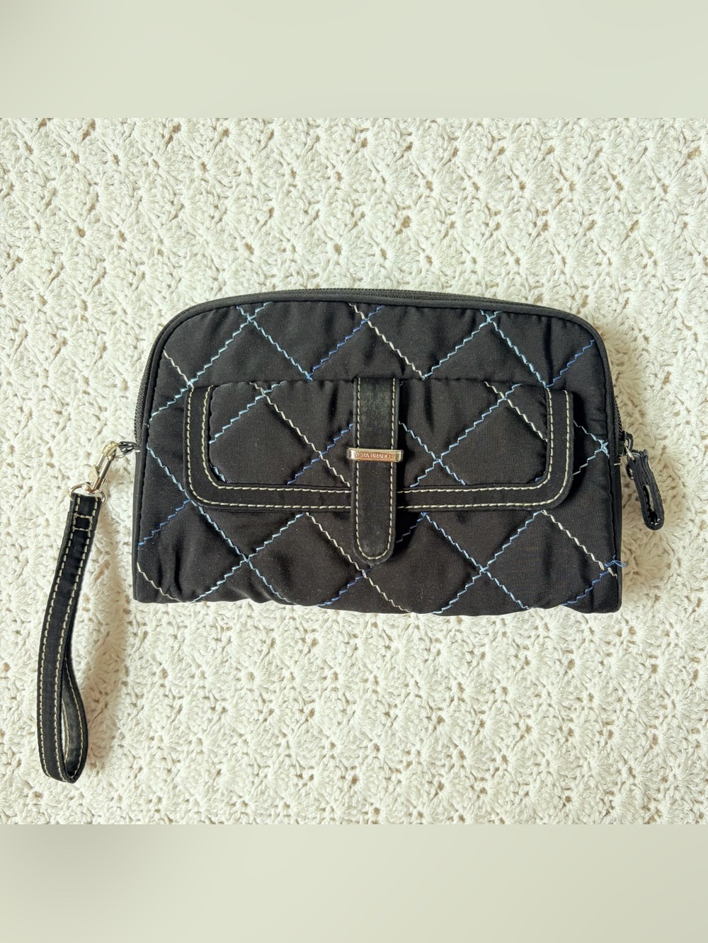 Vera Bradley Berkeley clutch- black quilted microfiber